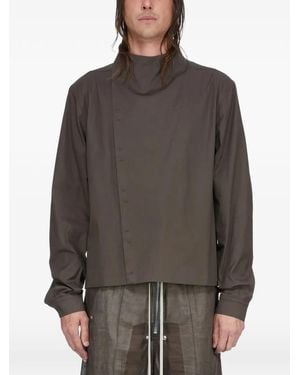 Rick Owens Buttoned Funnel-Neck Jacket - Grey