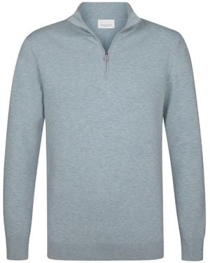 Profuomo Quarter-Zip Jumper - Blue