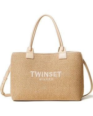 Twinset Woven Tote Bag - Natural