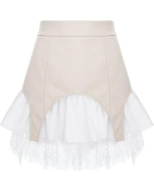 Hamza Swan Duo Garter-Strap Skirt - White