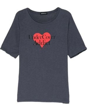 Undercover Heart-Print T-Shirt - Blue
