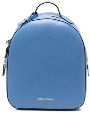 Emporio Armani ロゴチャーム バックパック - ブルー