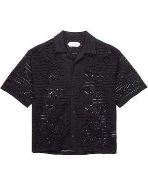 Honor The Gift Pointelle Crochet Shirt - Blue