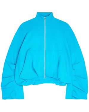 Dries Van Noten Draped Jersey Jacket - Blue