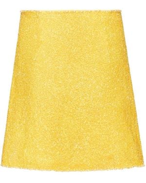 Clio Peppiatt Minifalda Marina Con Detalles De Cuentas - Amarillo