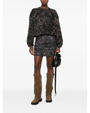 Just Cavalli Leopard-Print Mini Dress - Black