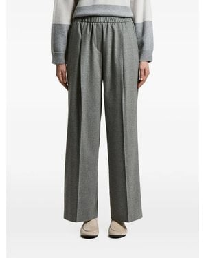 Peserico Pleat-Detail Elasticated-Waist Trousers - Grey