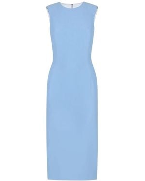 Dolce & Gabbana Abito Midi Aderente Smanicato - Blu