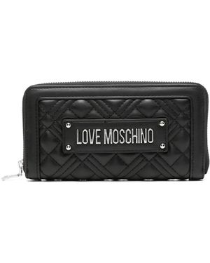 Love Moschino Quilted Zip Wallet - Black
