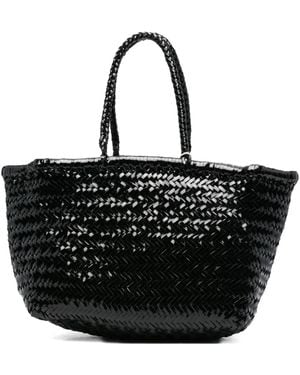 Dragon Diffusion Triple Jump Woven-Leather Tote Bag - Black