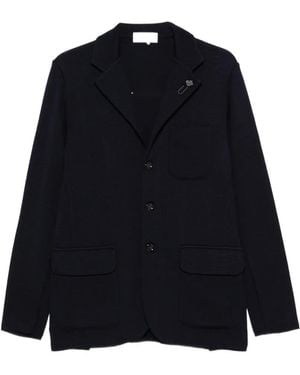 Lardini Single-Breasted Knitted Blazer - Blue