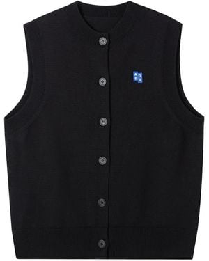 Adererror Button Embroidered Vest - Black