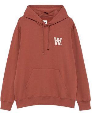 WOOD WOOD Wwcass Aa Logo-Print Hoodie - Red