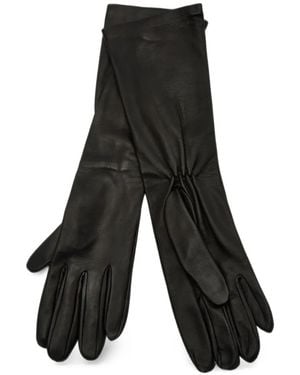 TOTEME Gathered Leather Gloves - Black