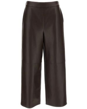 Max Mara Coated-Jersey Cropped Pants - Brown