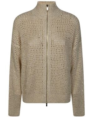 Max Mara Zip Cardigan - Natural
