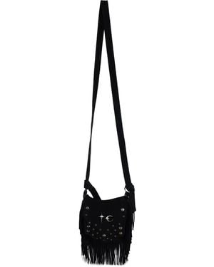 THUG CLUB Castle Cowboy Fringed Messenger Bag - Black