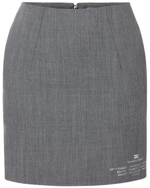 Elisabetta Franchi Minijupe En Laine À Logo Imprimé - Gray