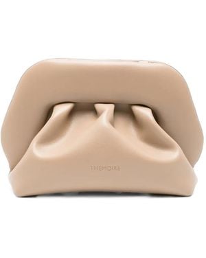 THEMOIRÈ Bios Ruched Clutch Bag - Natural