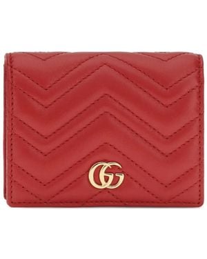 Gucci Small Gg Marmont Wallet - Red