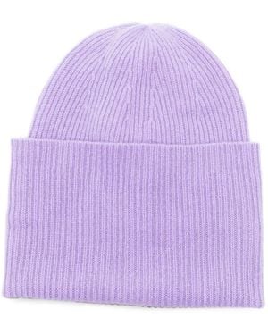 Lisa Yang Ribbed-Knit Beanie Hat - Purple