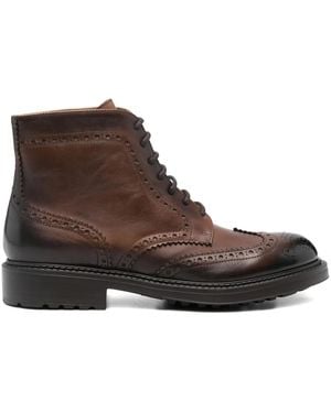 Doucal's Lace-Up Brogue Boots - Brown