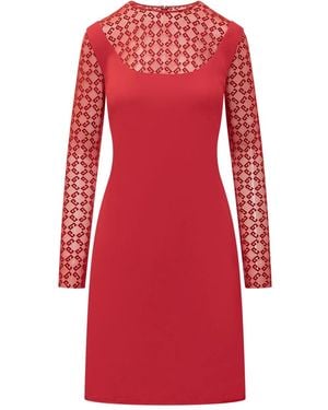 Givenchy Monogram-Pattern Midi Dress - Red