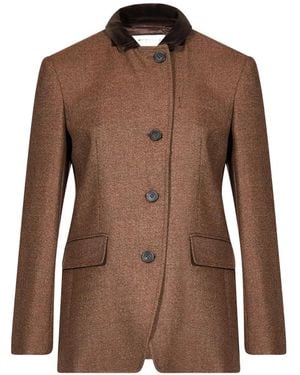 Weekend by Maxmara Single-Breasted Wool Tweed Jacket - Brown