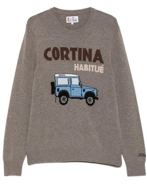 MC2 Saint Barth Heron Intarsia-Knit Sweater - Gray
