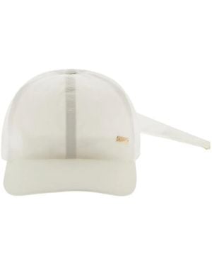Herno Bow-Detail Taffeta Baseball Cap - White