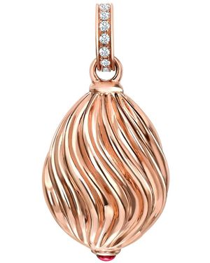 Faberge Heritage Sunburst Egg ダイヤモンド&サファイア チャーム 18kローズゴールド - メタリック