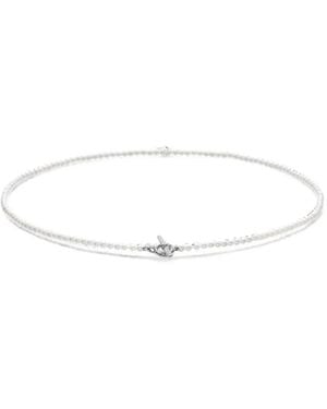David Yurman Collar Pearl Classics Con Perla Y Diamantes - Blanco