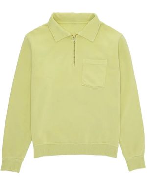 Fortela Yale Zip-Up Woven Sweatshirt - Yellow