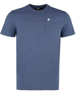 K-Way Patch-Pocket Cotton T-Shirt - Blue