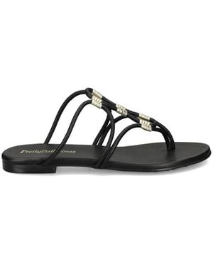 Pretty Ballerinas Judy Leather Sandals - Black