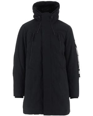OUTHERE Woven Peach Hooded Coat - Blue