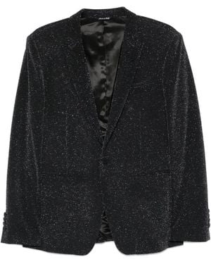 Reveres 1949 Lurex-Detail Single-Breasted Blazer - Black