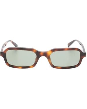 Saint Laurent Rectangle-Frame Sunglasses - Metallic