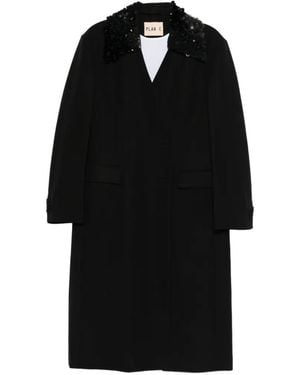 Plan C Sequin-Embellishment Coat - Black