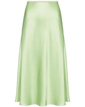 N°21 A-Line Satin Midi Skirt - Green