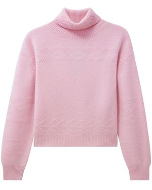 Pringle of Scotland Jacquard Cashmere Turtleneck Jumper - Pink