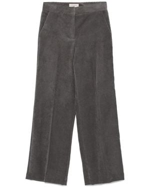 Via Masini 80 Corduroy-Texture Side-Pockets Trousers - Grey
