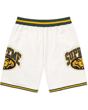 Supreme Tiger-Logo Studded Basketball Shorts - White