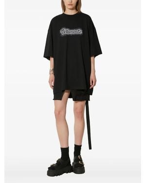 Vetements T-Shirt mit Logo-Verzierung - Schwarz
