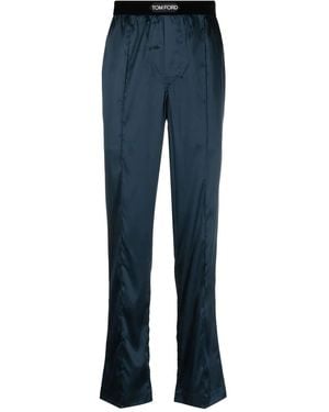 Tom Ford Tailored Silk Pyjama Bottoms - Blue