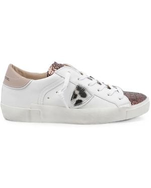 Philippe Model Prsx Glitter-Panel Trainers - White