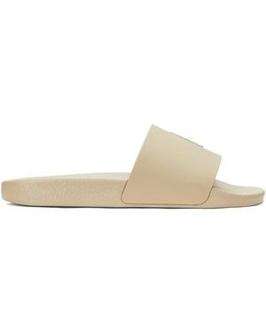 Polo Ralph Lauren Polo Pony-Motif Slides - Natural