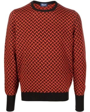 Drumohr Razor Blade Patterned Jumper - Red