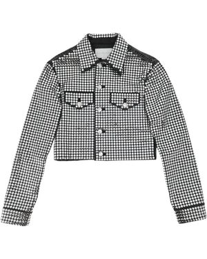 Stella McCartney Jeansjacke Mit Nieten - Grau