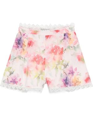 ACTUALEE Floral-Print Shorts - Pink